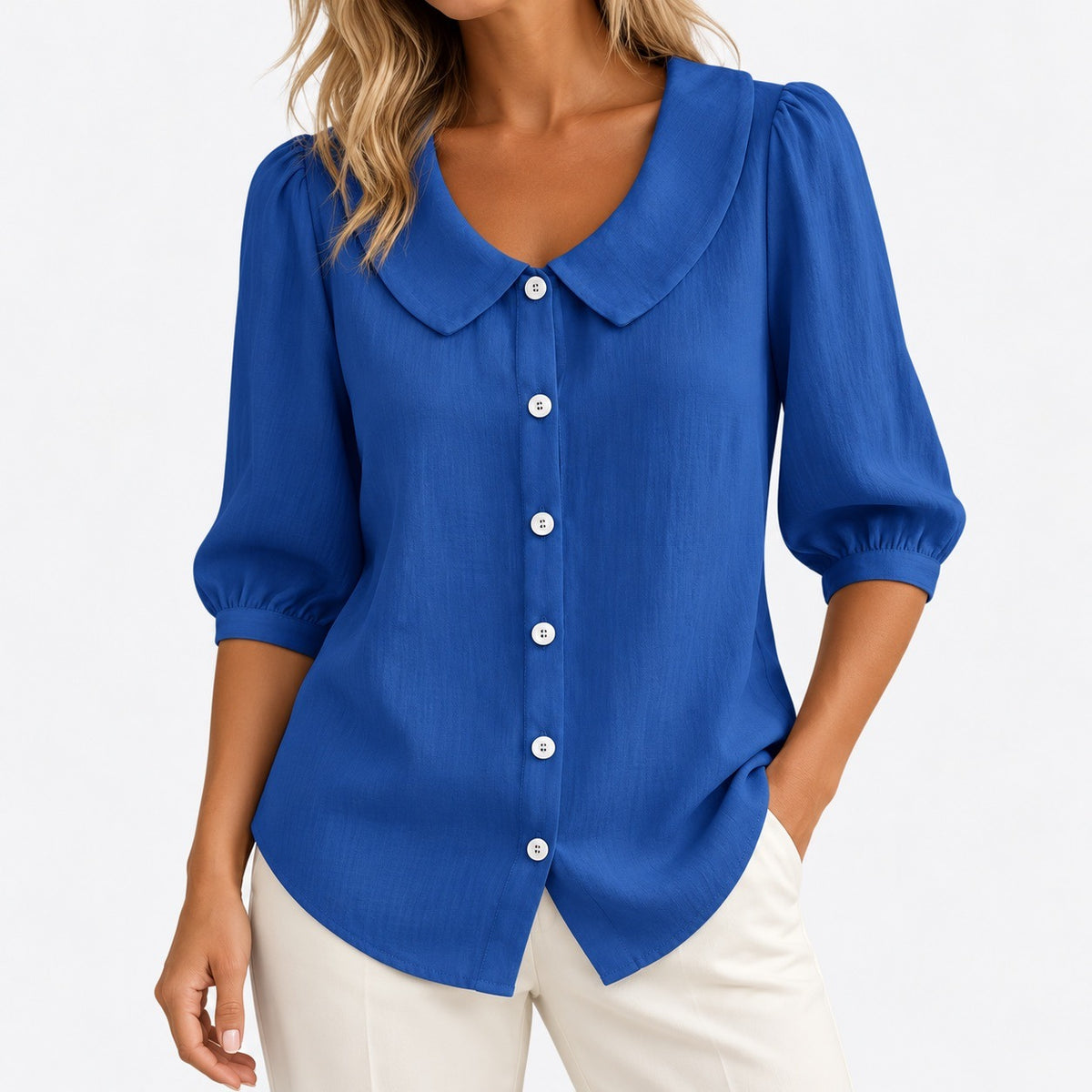 Sophie Relaxed Fit Blouse — Royal Blue | Emory & Blanc