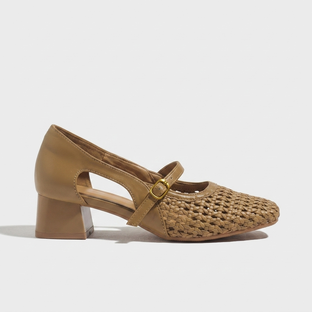 Sutton Woven Mary Jane — Brown | Emory & Blanc