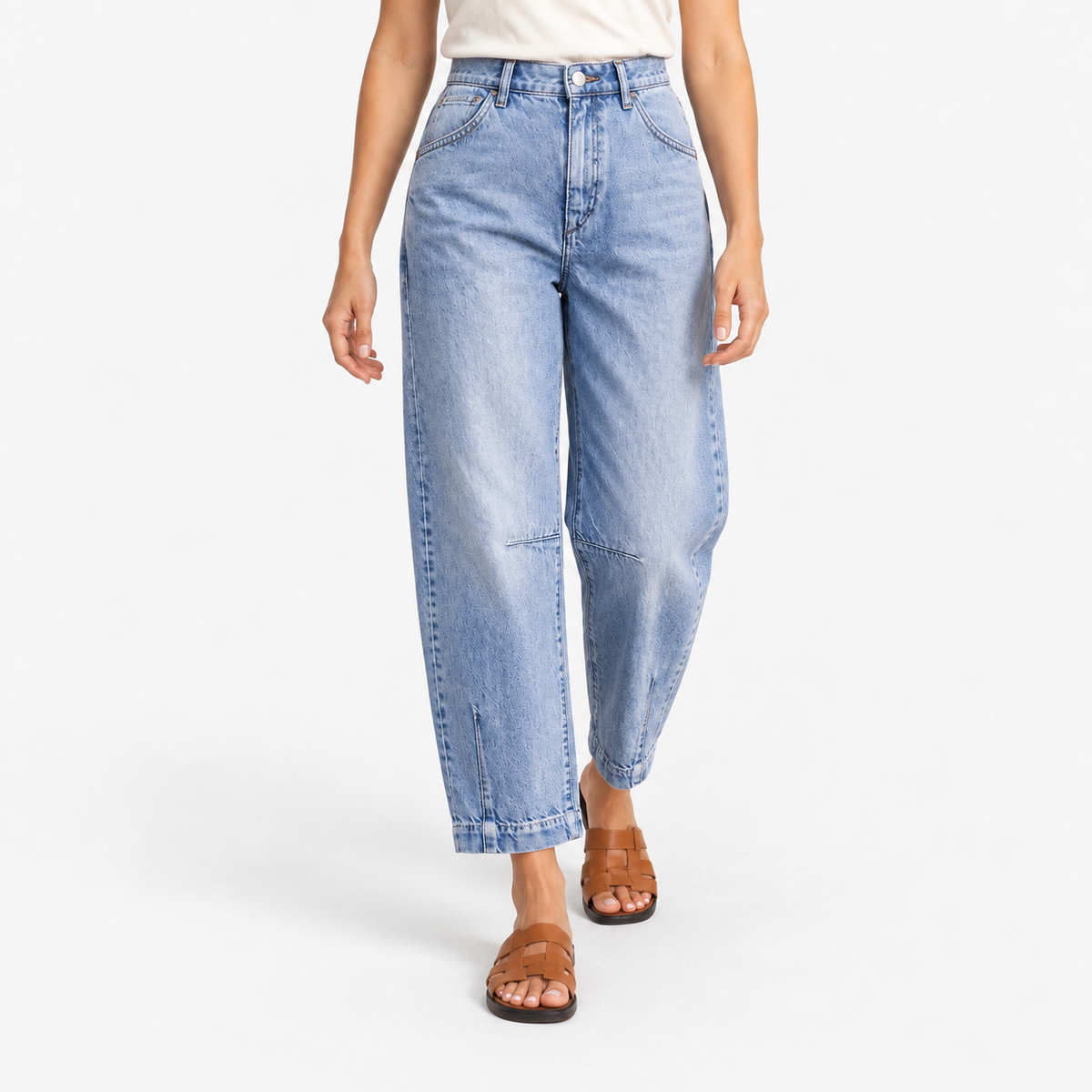Suzette Soft Barrel-Leg Jeans, Cropped | Emory & Blanc