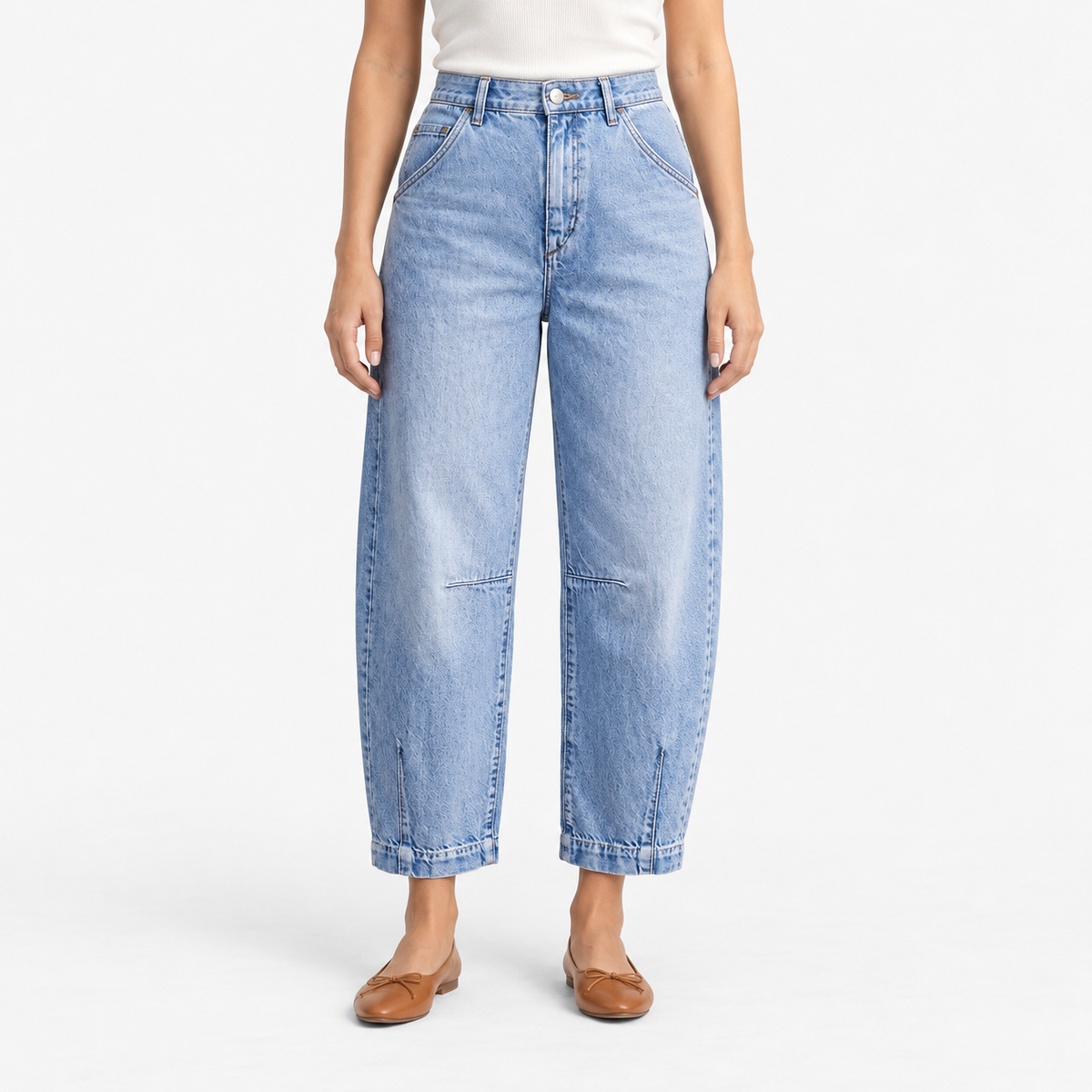 Suzette Soft Barrel-Leg Jeans, Cropped | Emory & Blanc