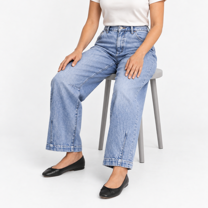 Suzette Soft Barrel-Leg Jeans, Cropped | Emory & Blanc
