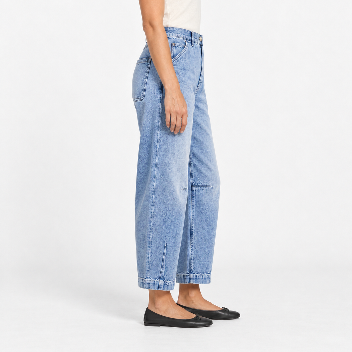 Suzette Soft Barrel-Leg Jeans, Cropped | Emory & Blanc