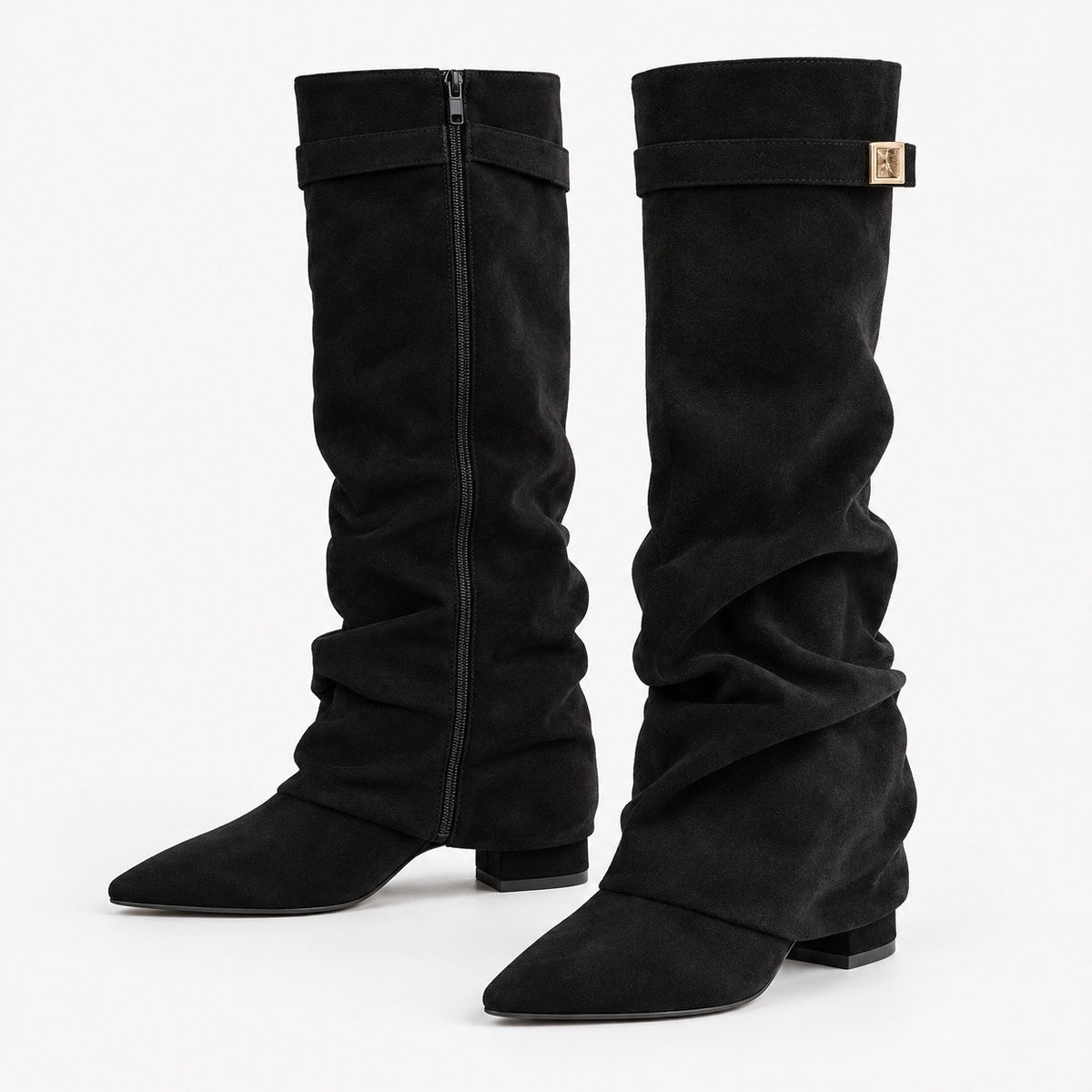 Sybil Relaxed Fit Slouch Boots, Pointed Toe | Emory & Blanc