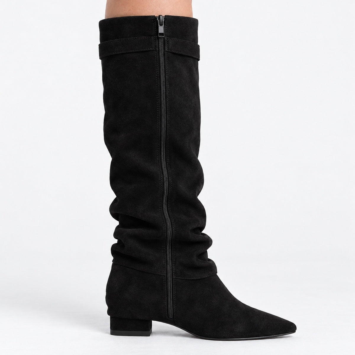 Sybil Relaxed Fit Slouch Boots, Pointed Toe | Emory & Blanc