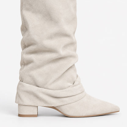 Sybil Relaxed Fit Slouch Boots, Pointed Toe | Emory & Blanc