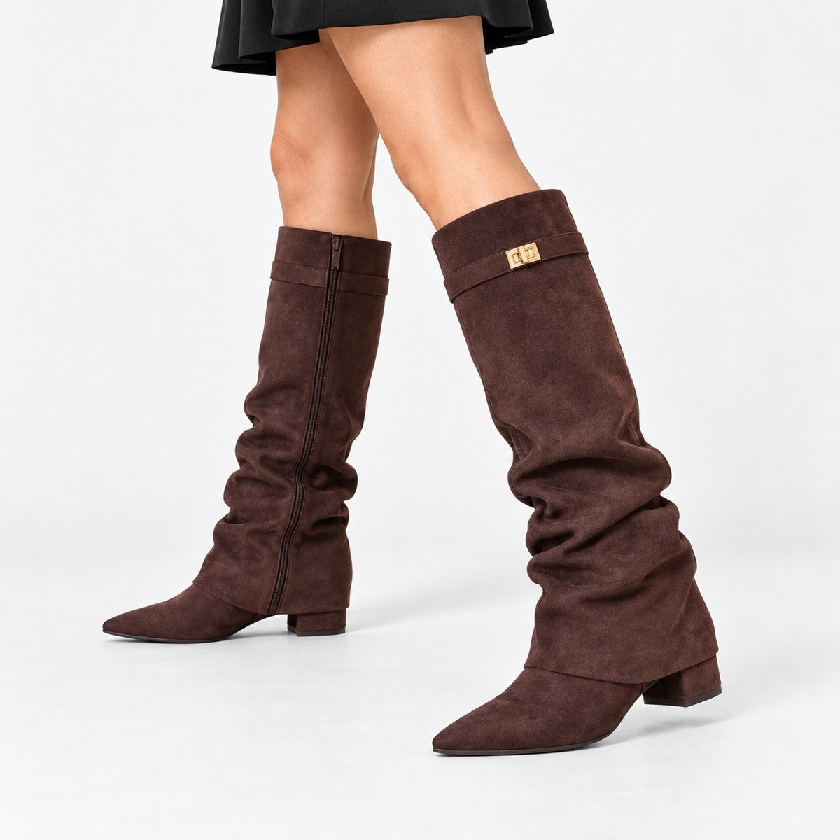 Sybil Relaxed Fit Slouch Boots, Pointed Toe | Emory & Blanc