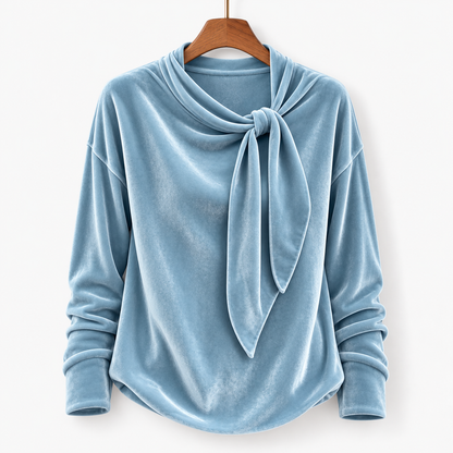 Tabitha Soft Draped Blouse, Side Tie Neck | Emory & Blanc