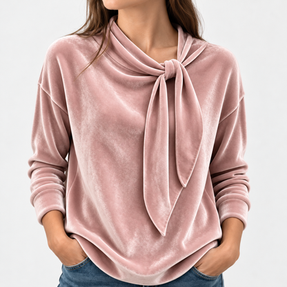 Tabitha Soft Draped Blouse, Side Tie Neck | Emory & Blanc
