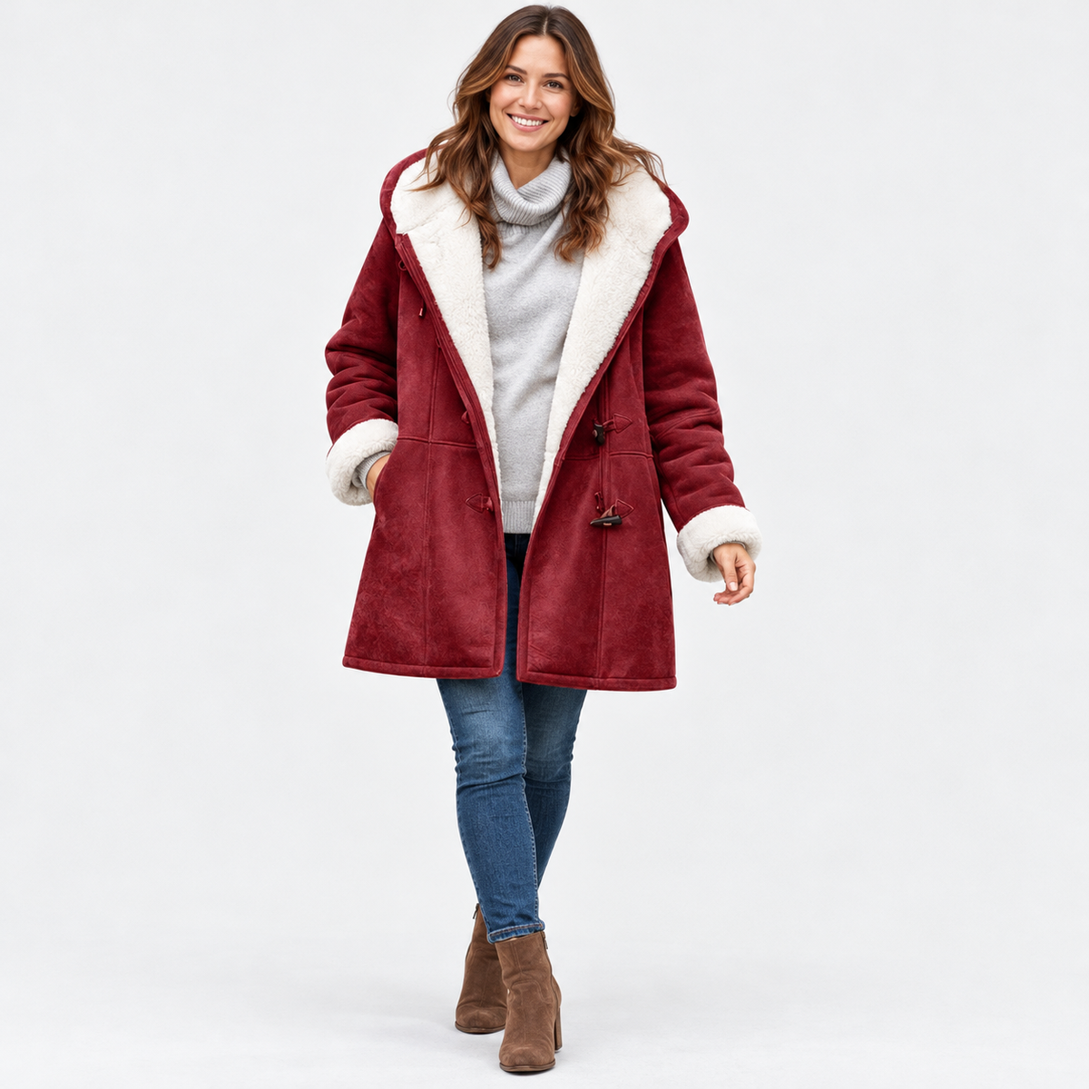Tamara Comfort Toggle Coat, Plush-Lined Hood | Emory & Blanc
