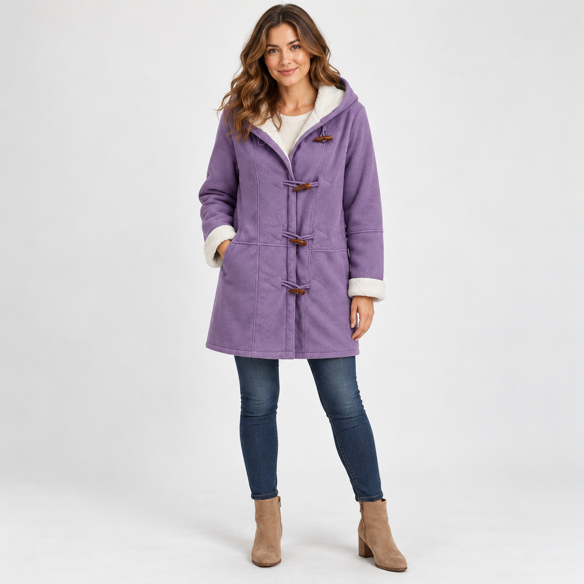 Tamara Comfort Toggle Coat, Plush-Lined Hood | Emory & Blanc