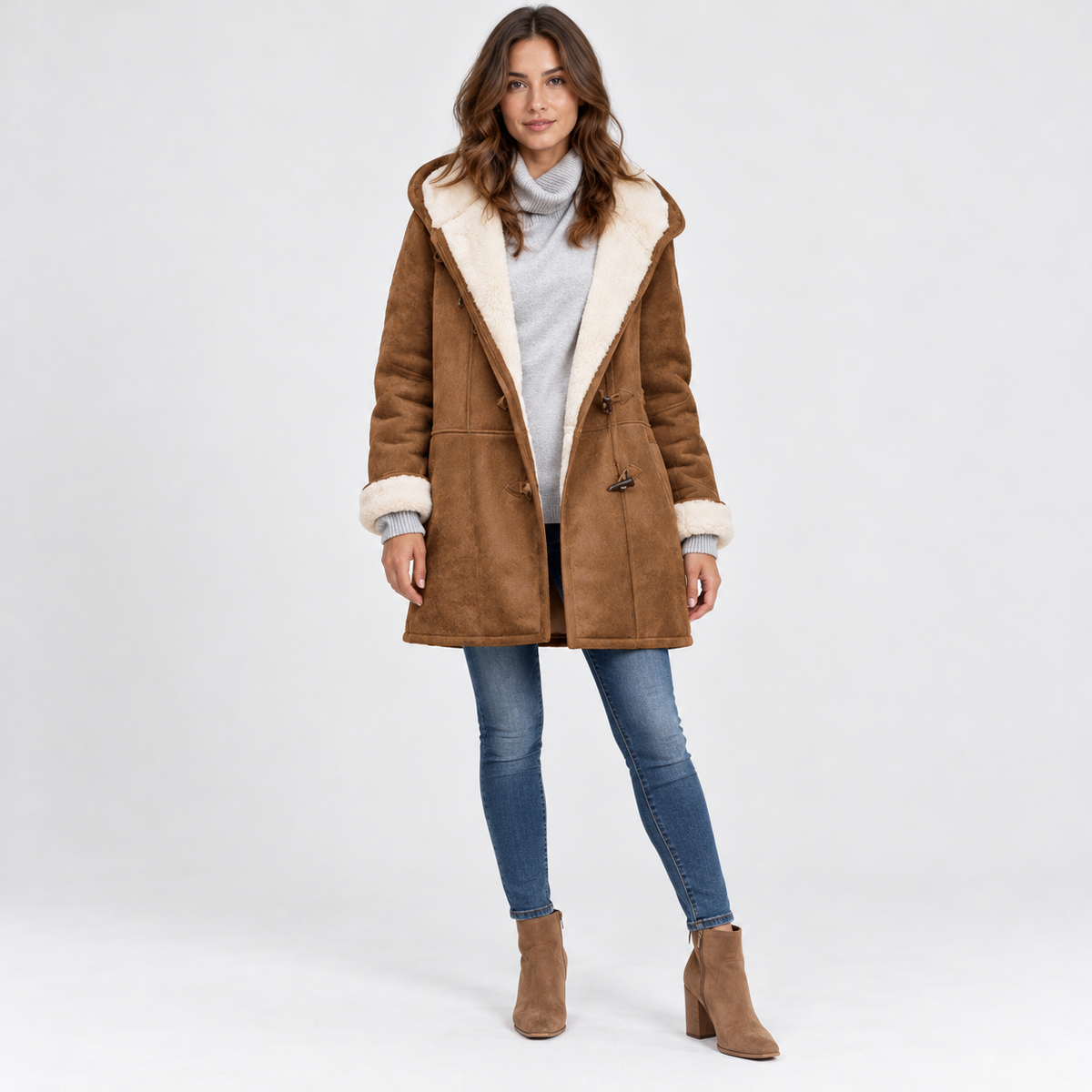 Tamara Comfort Toggle Coat, Plush-Lined Hood | Emory & Blanc