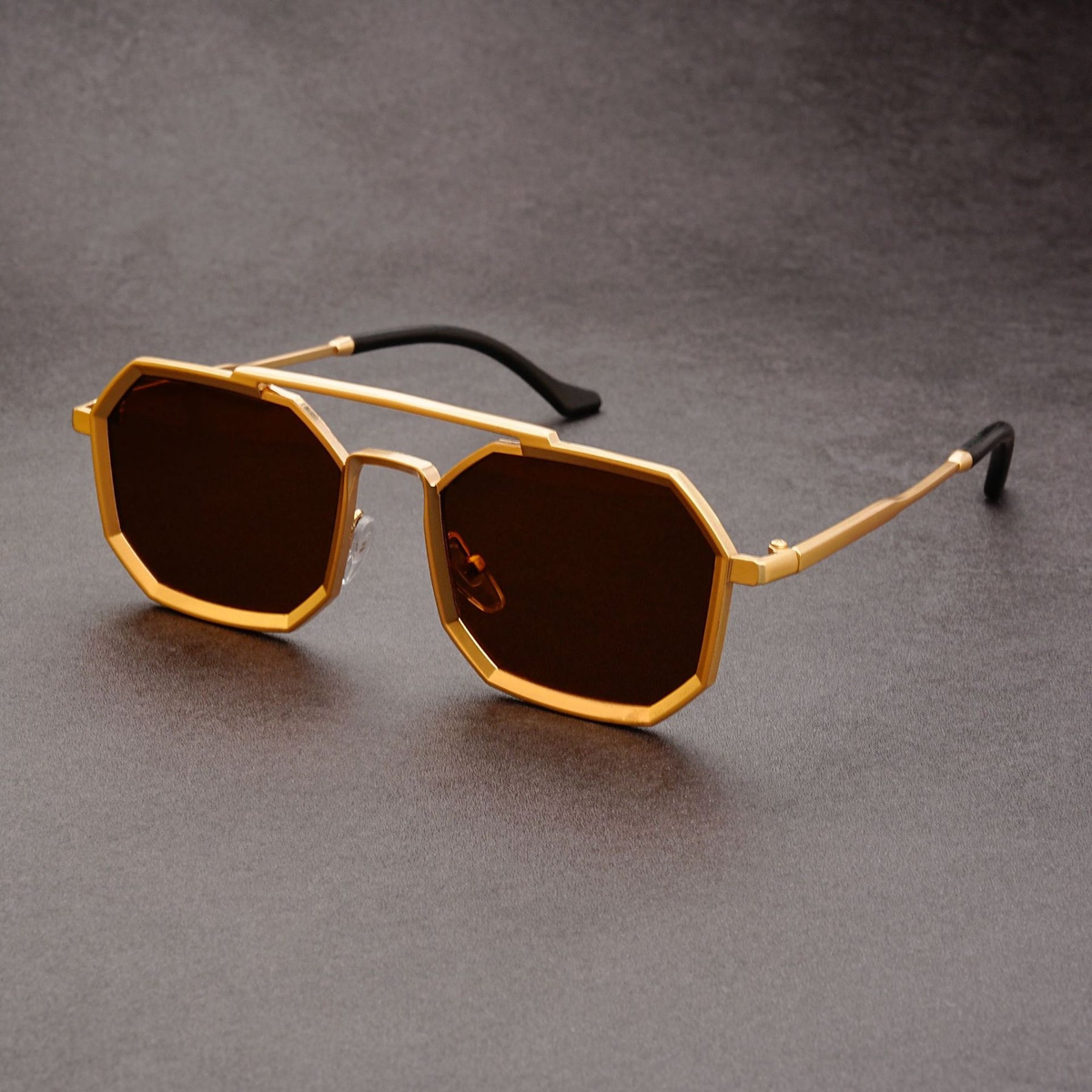 Vesper Lightweight Geometric Sunglasses — Amber | Emory & Blanc