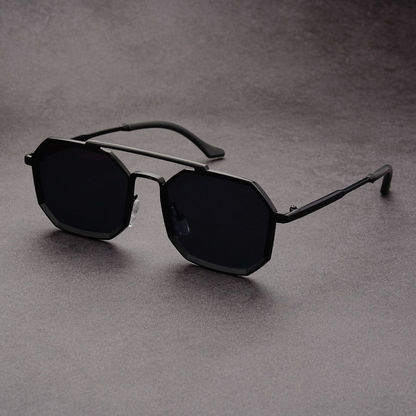 Vesper Lightweight Geometric Sunglasses — Black | Emory & Blanc