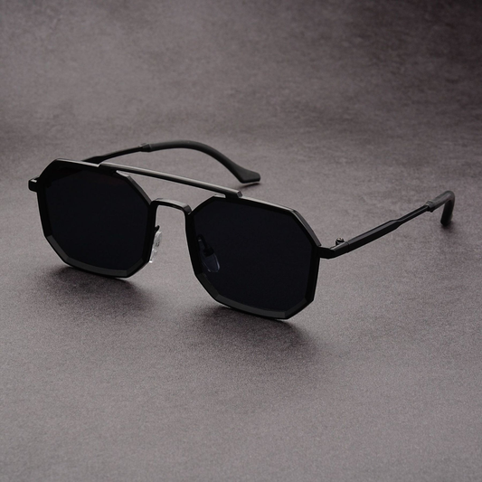 Vesper Lightweight Geometric Sunglasses — Black | Emory & Blanc