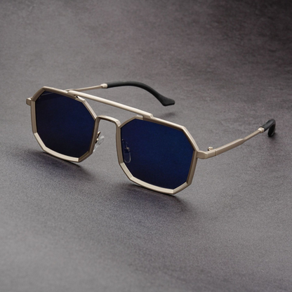 Vesper Lightweight Geometric Sunglasses — Blue | Emory & Blanc