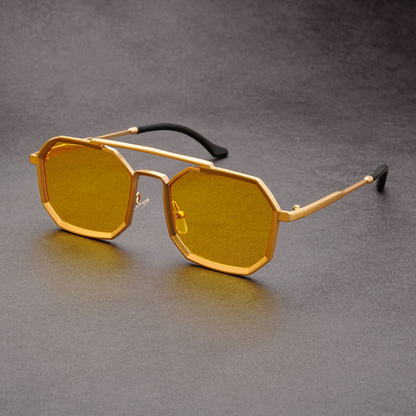 Vesper Lightweight Geometric Sunglasses — Goldenrod | Emory & Blanc