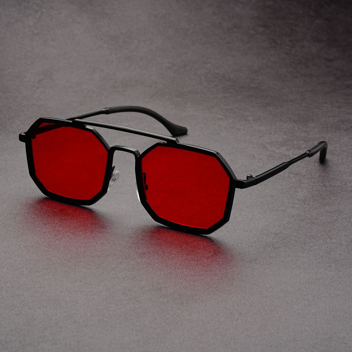 Vesper Lightweight Geometric Sunglasses — Red | Emory & Blanc