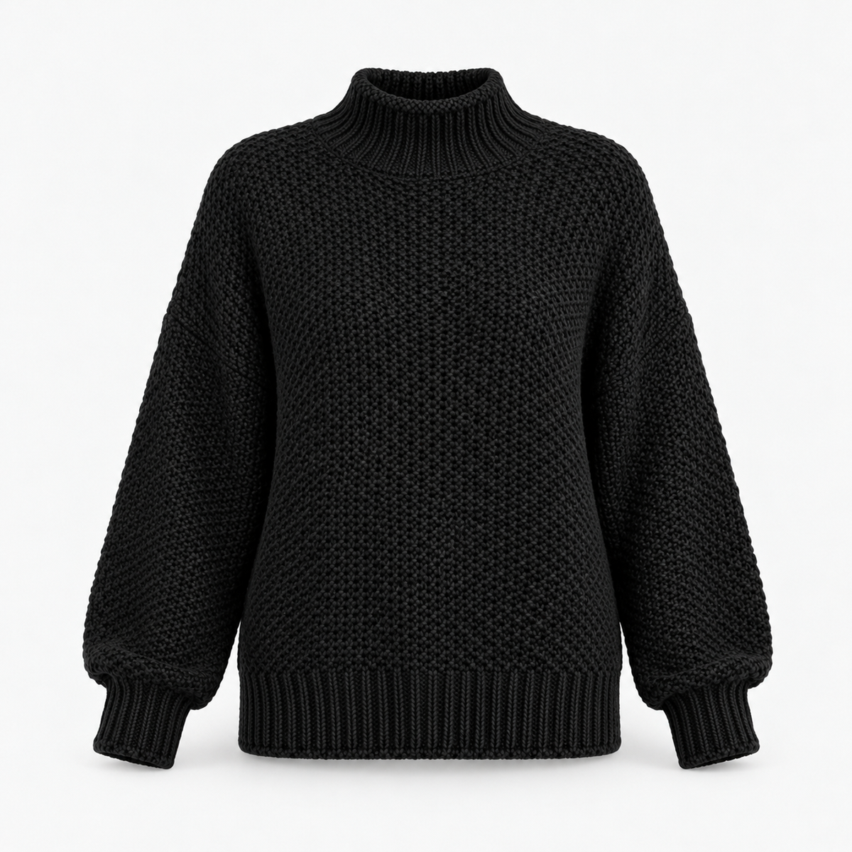 Vianne Relaxed Fit Chunky Roll-Neck Sweater | Emory & Blanc