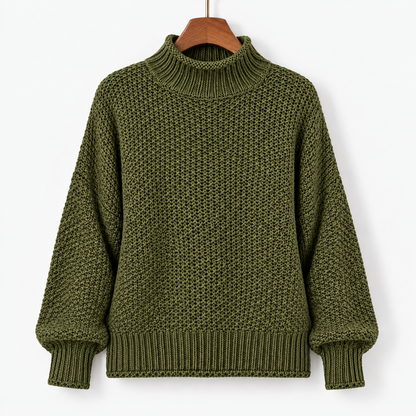 Vianne Relaxed Fit Chunky Roll-Neck Sweater | Emory & Blanc