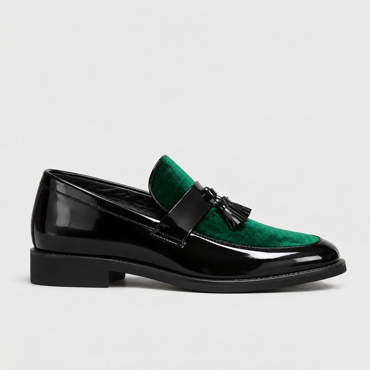 Winslow Soft Tassel Loafers, Almond Toe — Green | Emory & Blanc