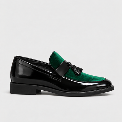 Winslow Soft Tassel Loafers, Almond Toe — Green | Emory & Blanc