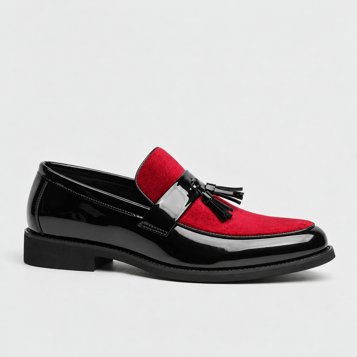 Winslow Soft Tassel Loafers, Almond Toe — Red | Emory & Blanc
