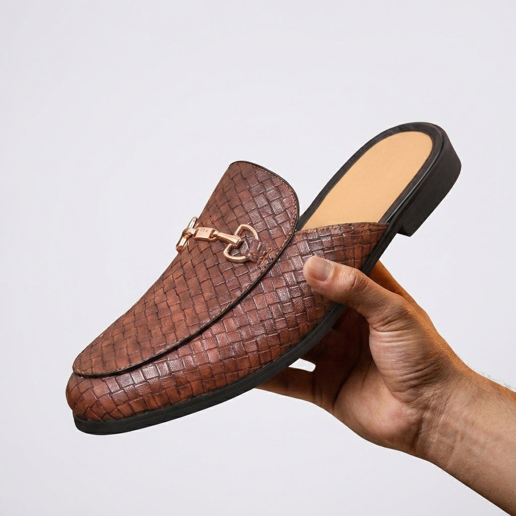 Woven Horsebit Mule