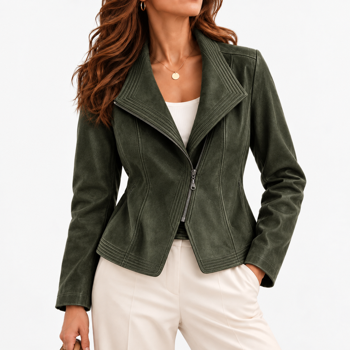 Wren | Women's Soft Everyday Fabric Jacket — Olive ( ) | Emory & Blanc