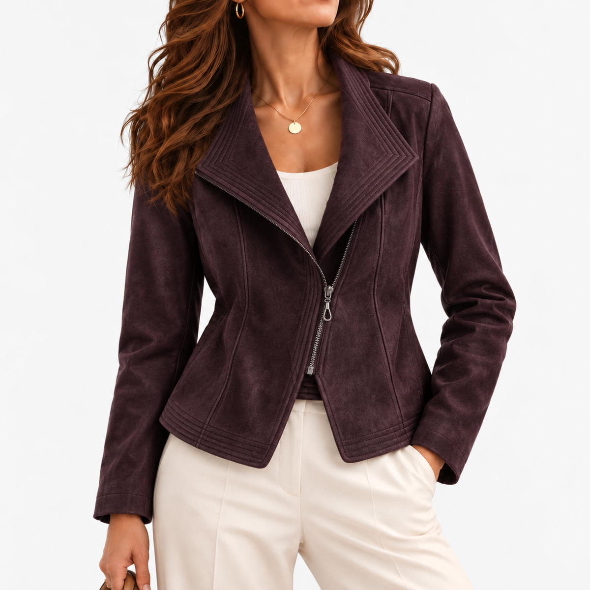 Wren | Women's Soft Everyday Fabric Jacket — Purple ( ) | Emory & Blanc