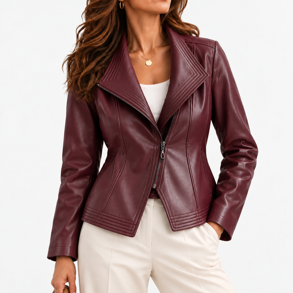 Wren | Women's Soft Everyday Fabric Jacket — Red | Emory & Blanc