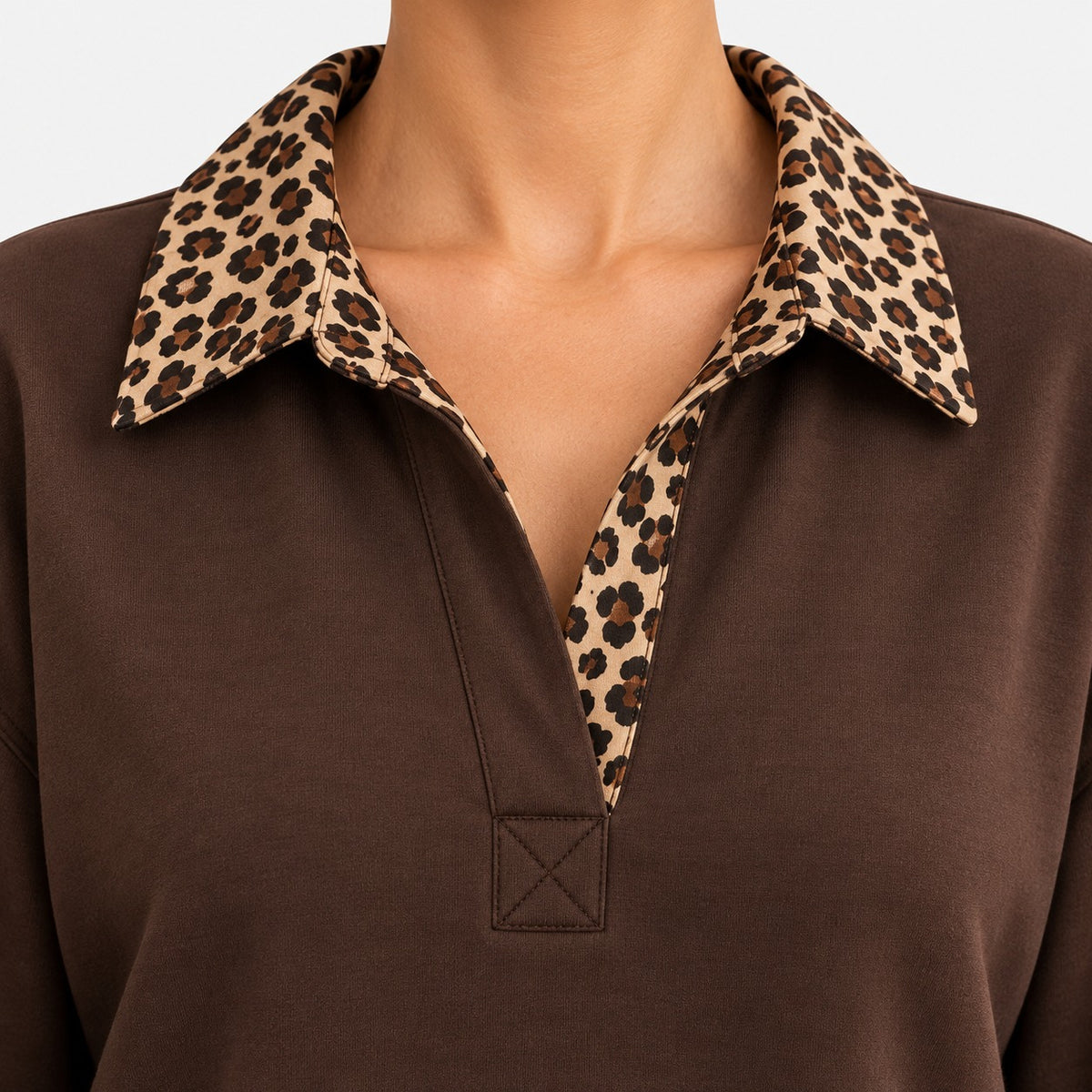 Zelie Soft Leopard Collar Mini Dress | Emory & Blanc