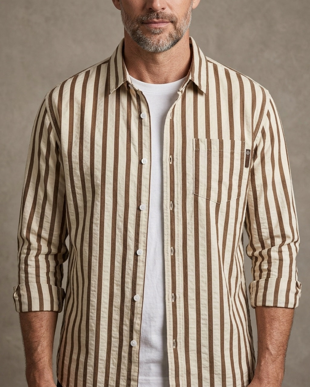 Emory & Blanc midtown button up variant beige 01