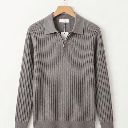 Genevieve Ribbed Quarter-Zip Polo