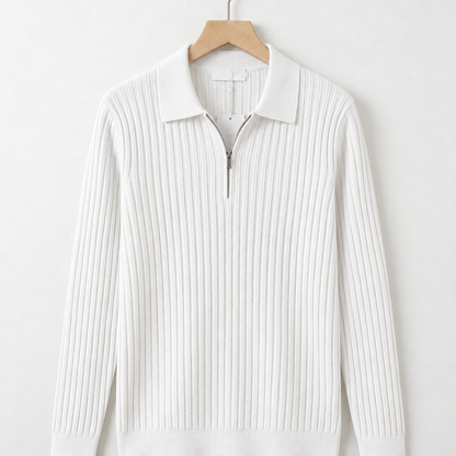 Genevieve Ribbed Quarter-Zip Polo