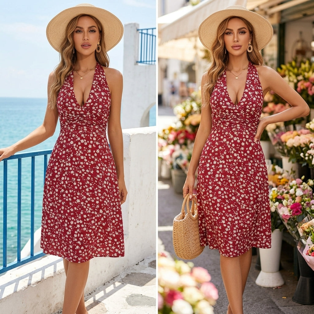 The Gia - Burgundy Ditsy Floral Lifestyle