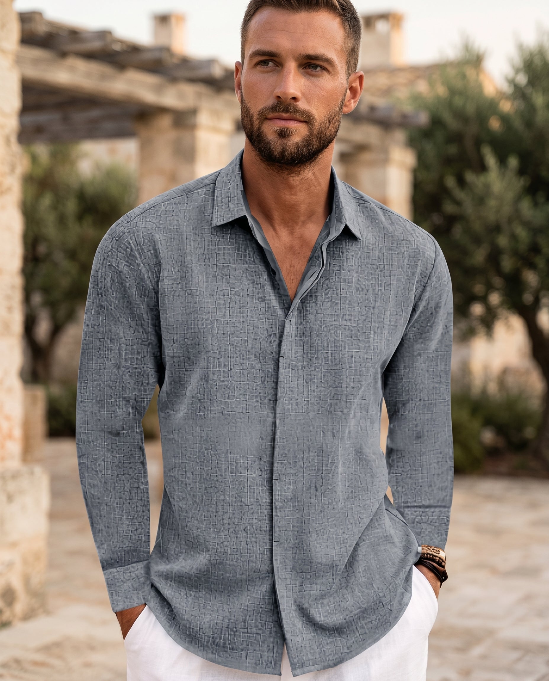 Oliver Heritage Long Sleeve on-model variant in Gray