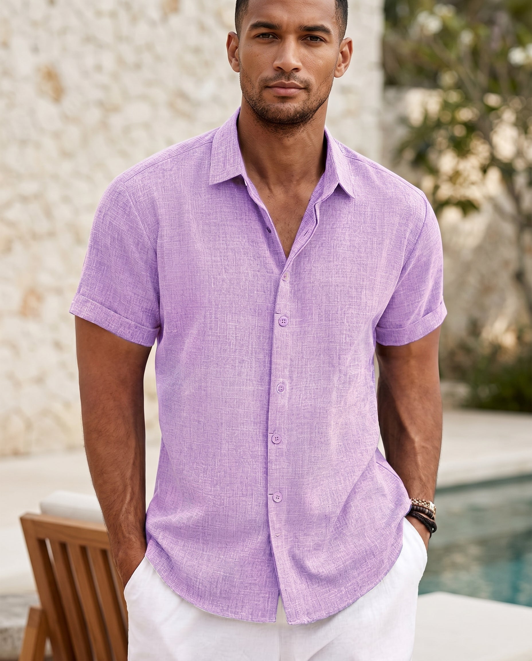 Oliver Heritage – Short Sleeve on-model variant in Lavender