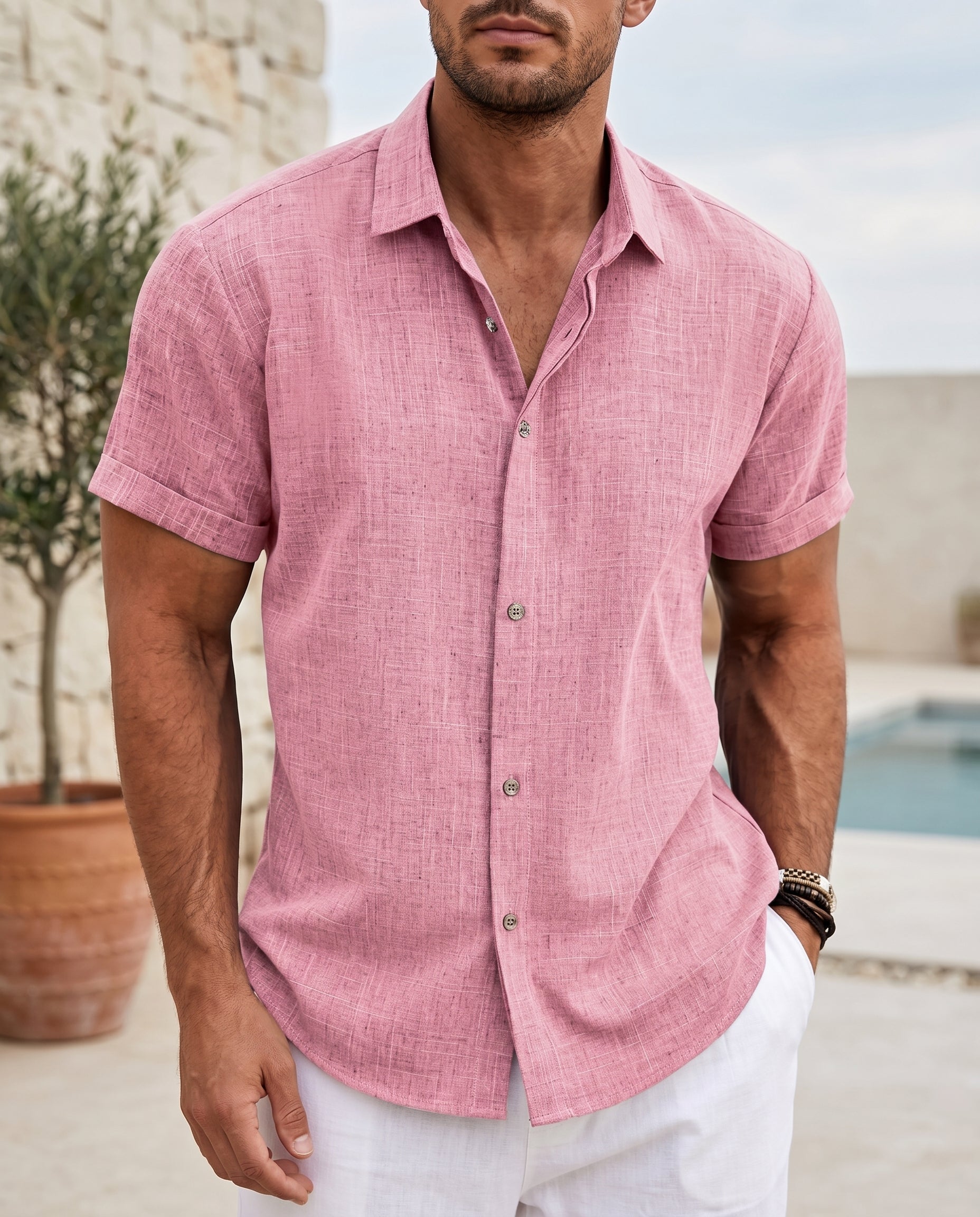 Oliver Heritage – Short Sleeve on-model variant in Pink
