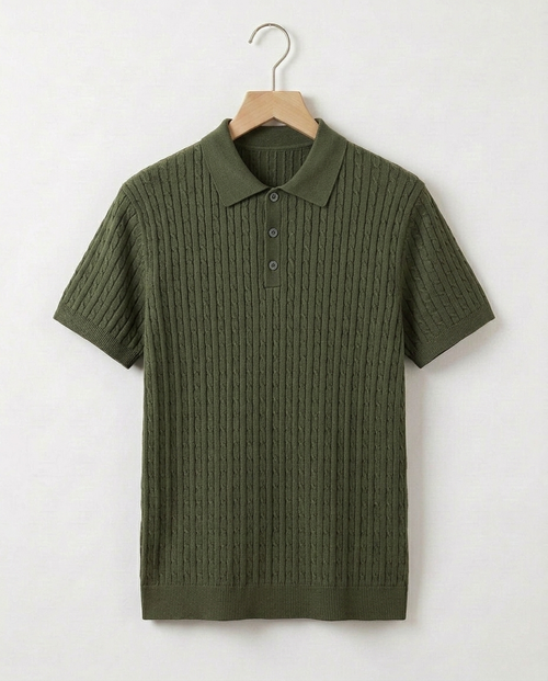 Cable Knit Polo - product_gallery 1