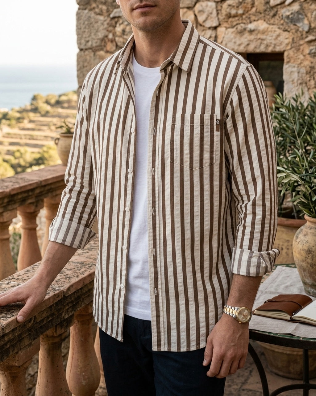 Midtown Button-Up lifestyle image villa terrace