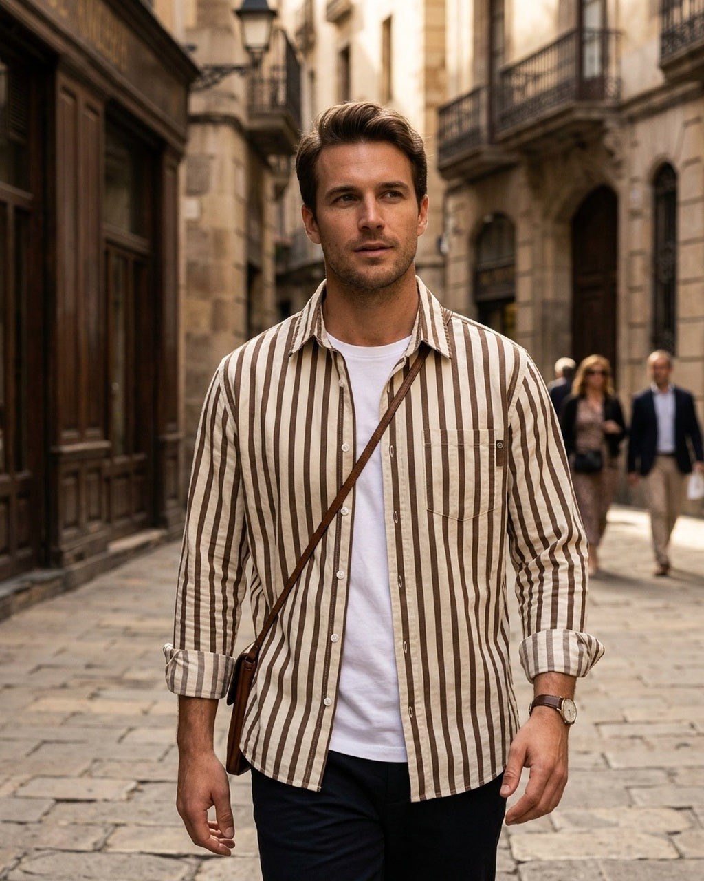 Midtown Button-Up lifestyle image old town street