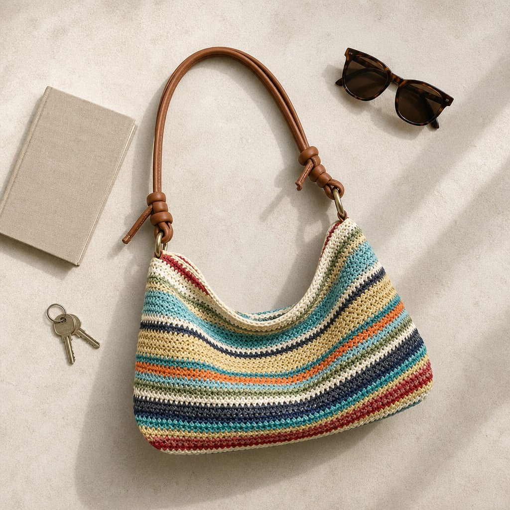 AI square production - The Marisol Bag - ad-flatlay-lifestyle
